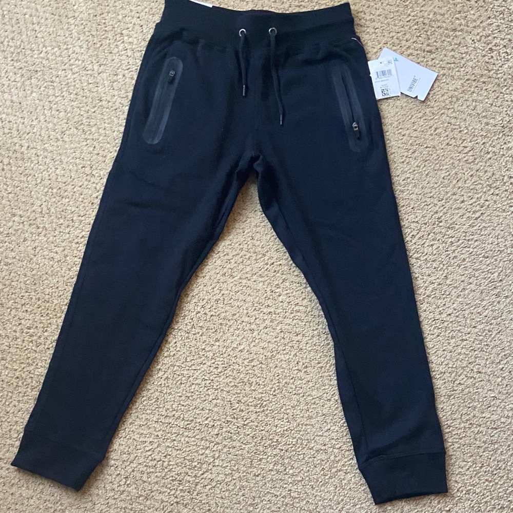 Univibe Black Jogger Pants with Zipper Detail